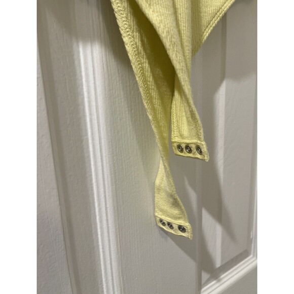 ATM Anthony Thomas Melillo womens Short Sleeve Bodysuit sz XL Yellow Henley $225 - Picture 12 of 13